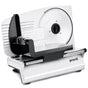 Pronti White Electric Food Slicer 200W with Adjustable Thickness 1 to 15mm Serrated and Fine Edge Stainless V240-FS-190-2A