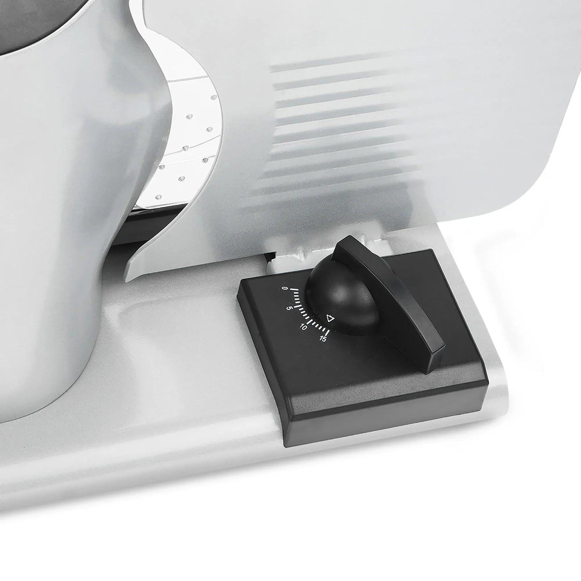 Pronti White Electric Food Slicer 200W with Adjustable Thickness 1 to 15mm Serrated and Fine Edge Stainless V240-FS-190-2A