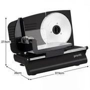 Pronti Black Electric Food Slicer 200W with Adjustable Thickness 1 to 15mm Serrated and Fine Edge Stainless V240-FS-190-2A-BK
