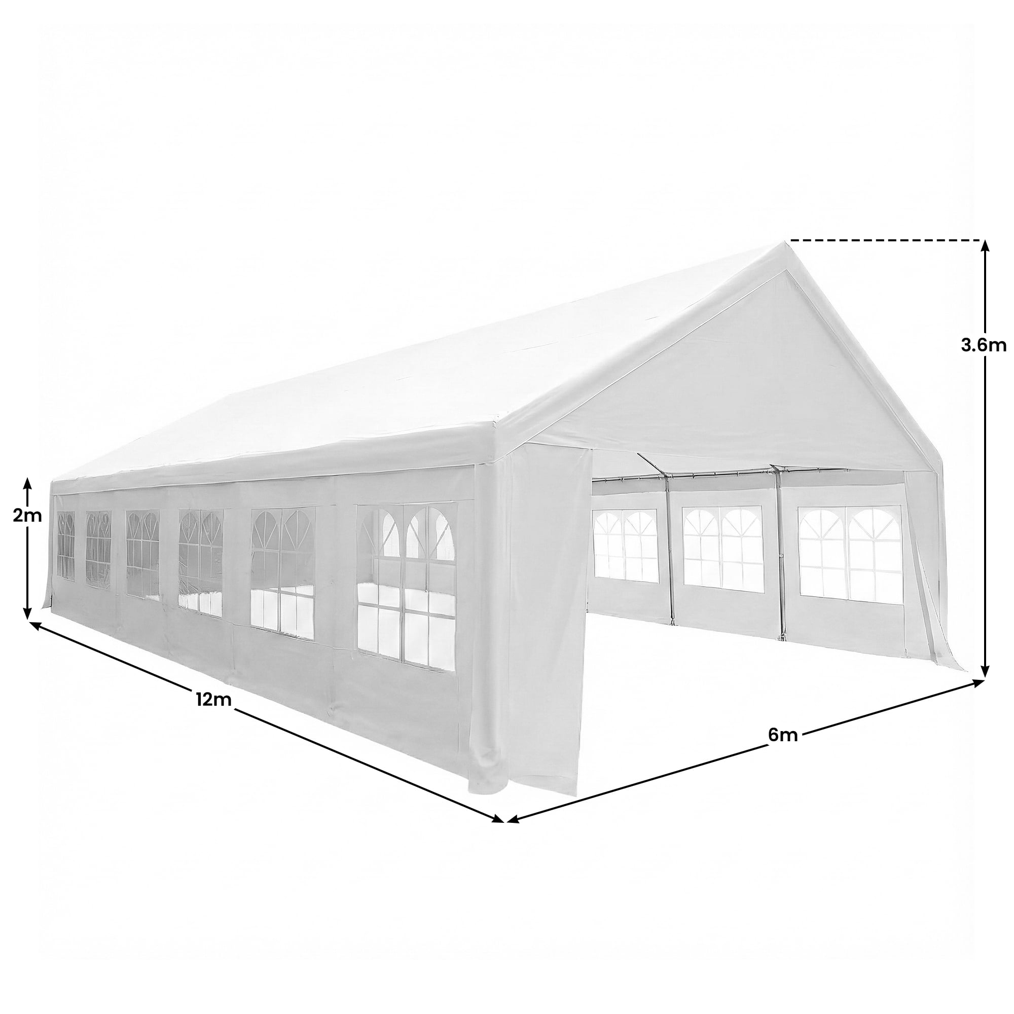 Wallaroo 12m x 6m outdoor event marquee carport tent V240-GAZ-CPT-612