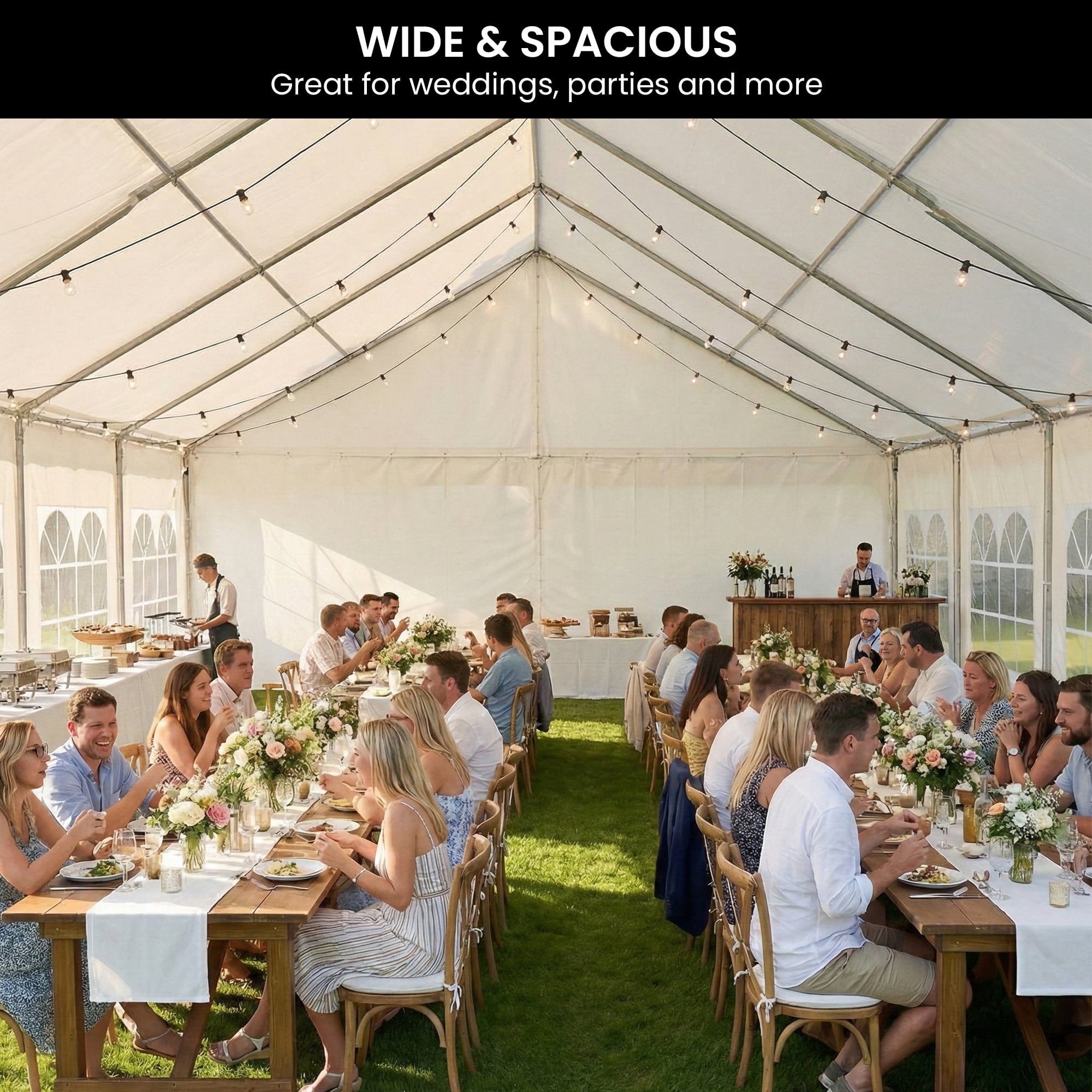 Wallaroo 12m x 6m outdoor event marquee carport tent V240-GAZ-CPT-612