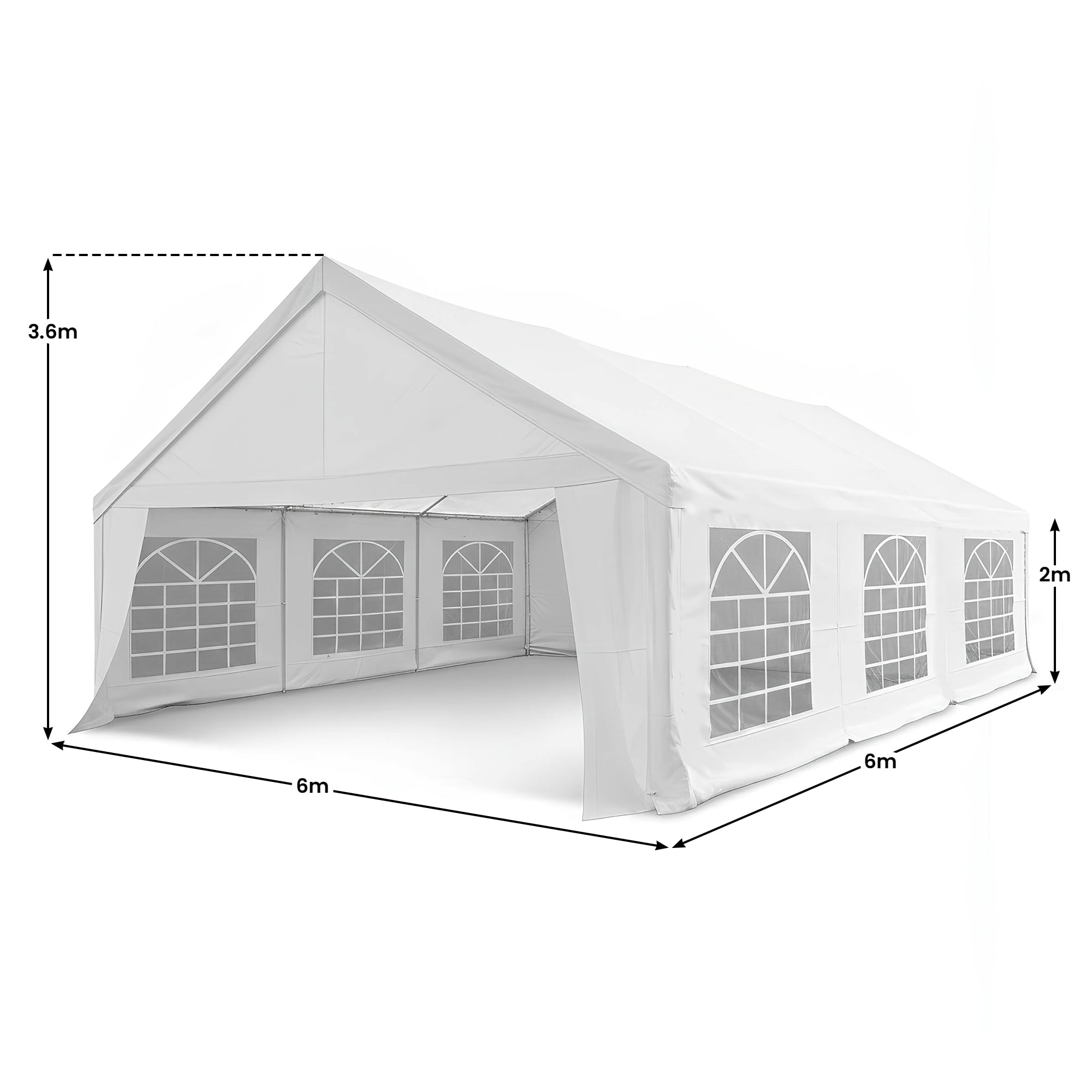 Wallaroo 6x6m Outdoor Event Marquee Gazebo Party Wedding Tent - White V240-GAZ-CPT-6X6-WH