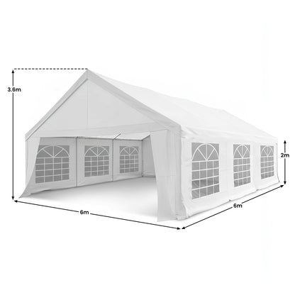 Wallaroo 6x6m Outdoor Event Marquee Gazebo Party Wedding Tent - White V240-GAZ-CPT-6X6-WH