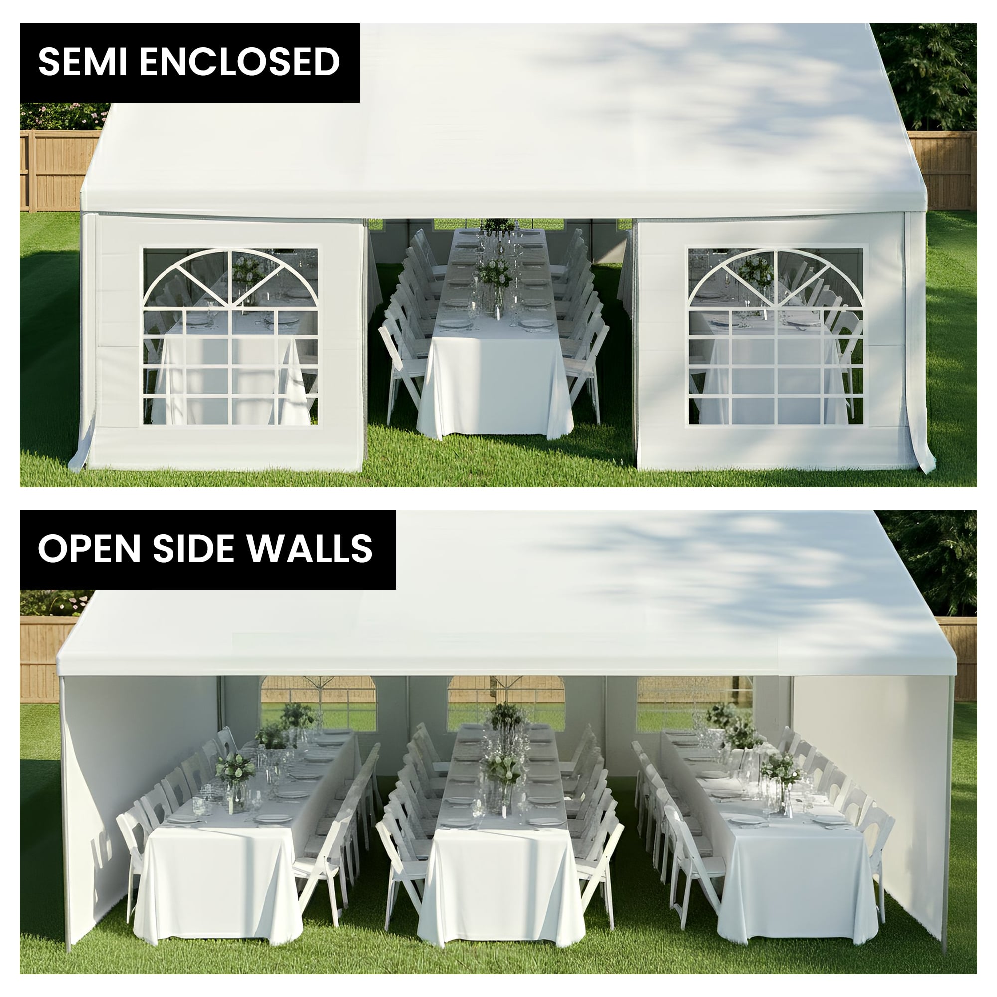 Wallaroo 6x6m Outdoor Event Marquee Gazebo Party Wedding Tent - White V240-GAZ-CPT-6X6-WH