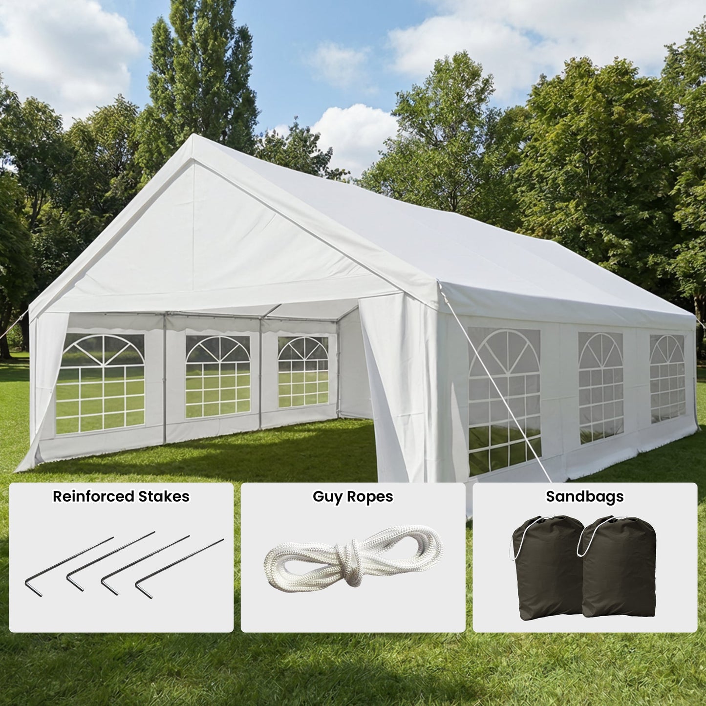 Wallaroo 6x6m Outdoor Event Marquee Gazebo Party Wedding Tent - White V240-GAZ-CPT-6X6-WH