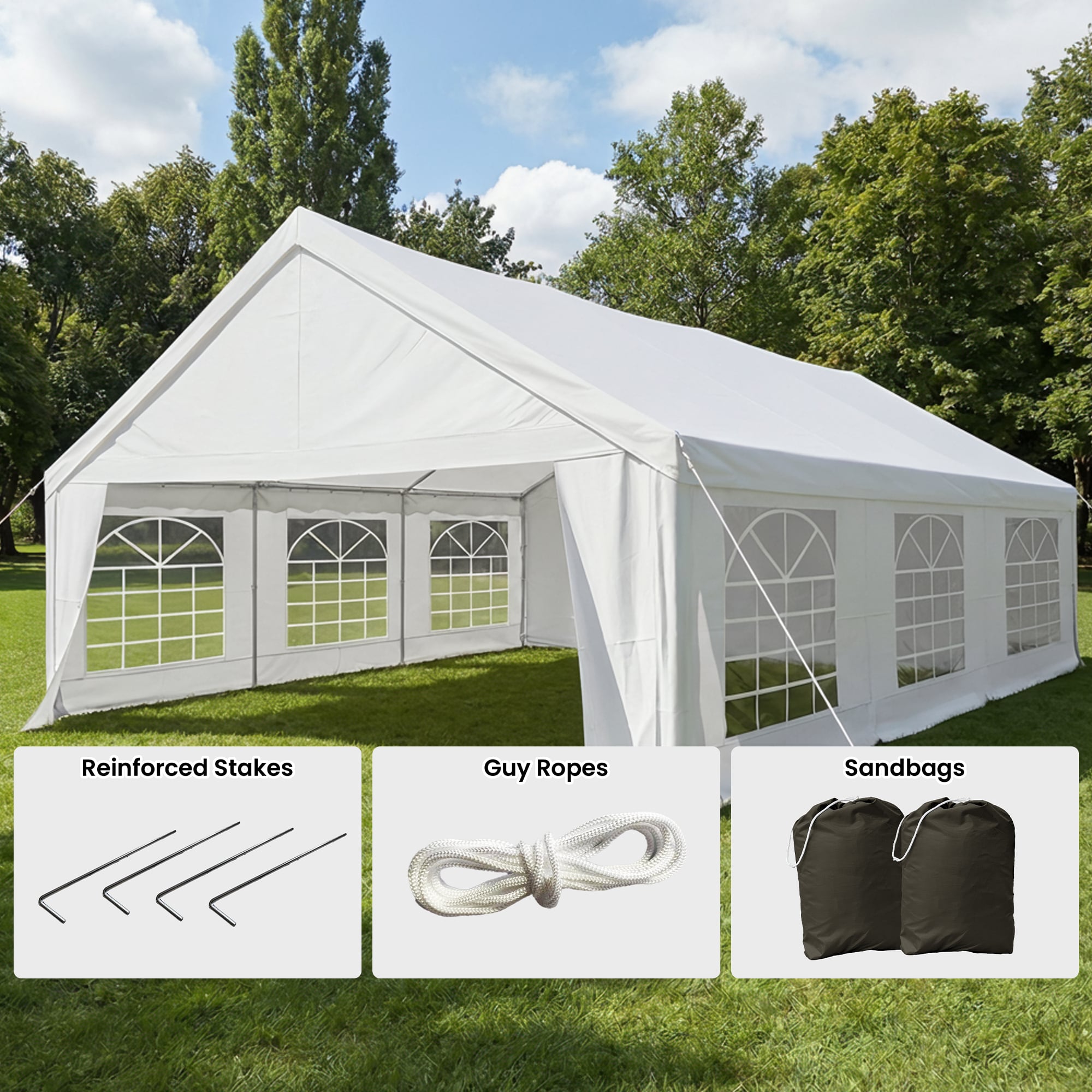 Wallaroo 6x6m Outdoor Event Marquee Gazebo Party Wedding Tent - White V240-GAZ-CPT-6X6-WH