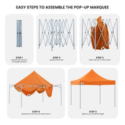 Wallaroo Gazebo Tent Marquee 3x3 PopUp Outdoor - Orange V240-GAZ-POP-3X3-OR