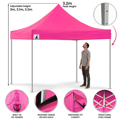 Wallaroo Gazebo Tent Marquee 3x3 PopUp Outdoor Pink V240-GAZ-POP-3X3-PK