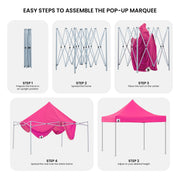 Wallaroo Gazebo Tent Marquee 3x3 PopUp Outdoor Pink V240-GAZ-POP-3X3-PK
