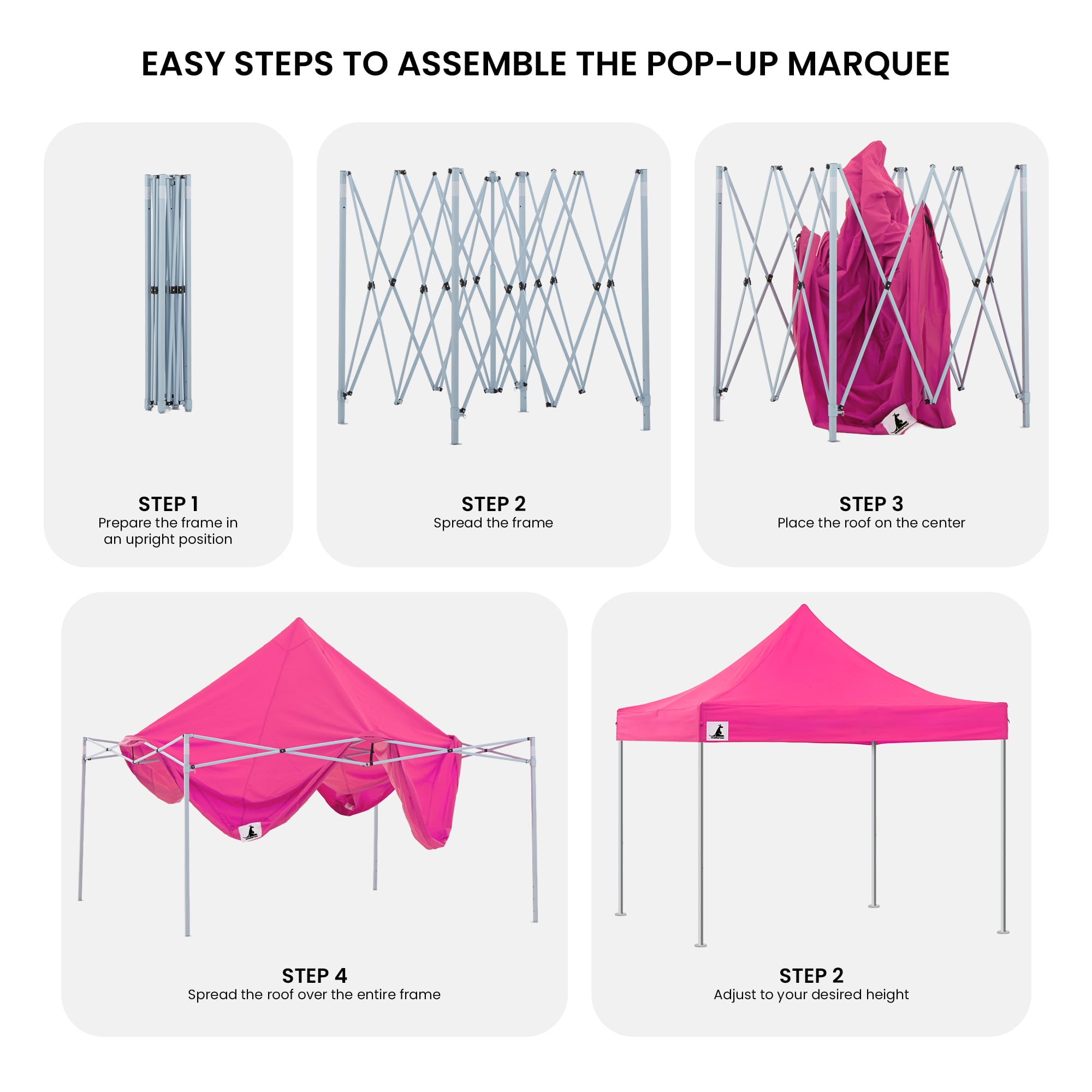 Wallaroo Gazebo Tent Marquee 3x3 PopUp Outdoor Pink V240-GAZ-POP-3X3-PK