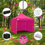 Wallaroo Gazebo Tent Marquee 3x3 PopUp Outdoor Pink V240-GAZ-POP-3X3-PK