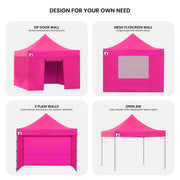 Wallaroo Gazebo Tent Marquee 3x3 PopUp Outdoor Pink V240-GAZ-POP-3X3-PK