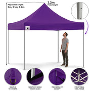 Wallaroo Gazebo Tent Marquee 3x3 PopUp Outdoor Purple V240-GAZ-POP-3X3-PU