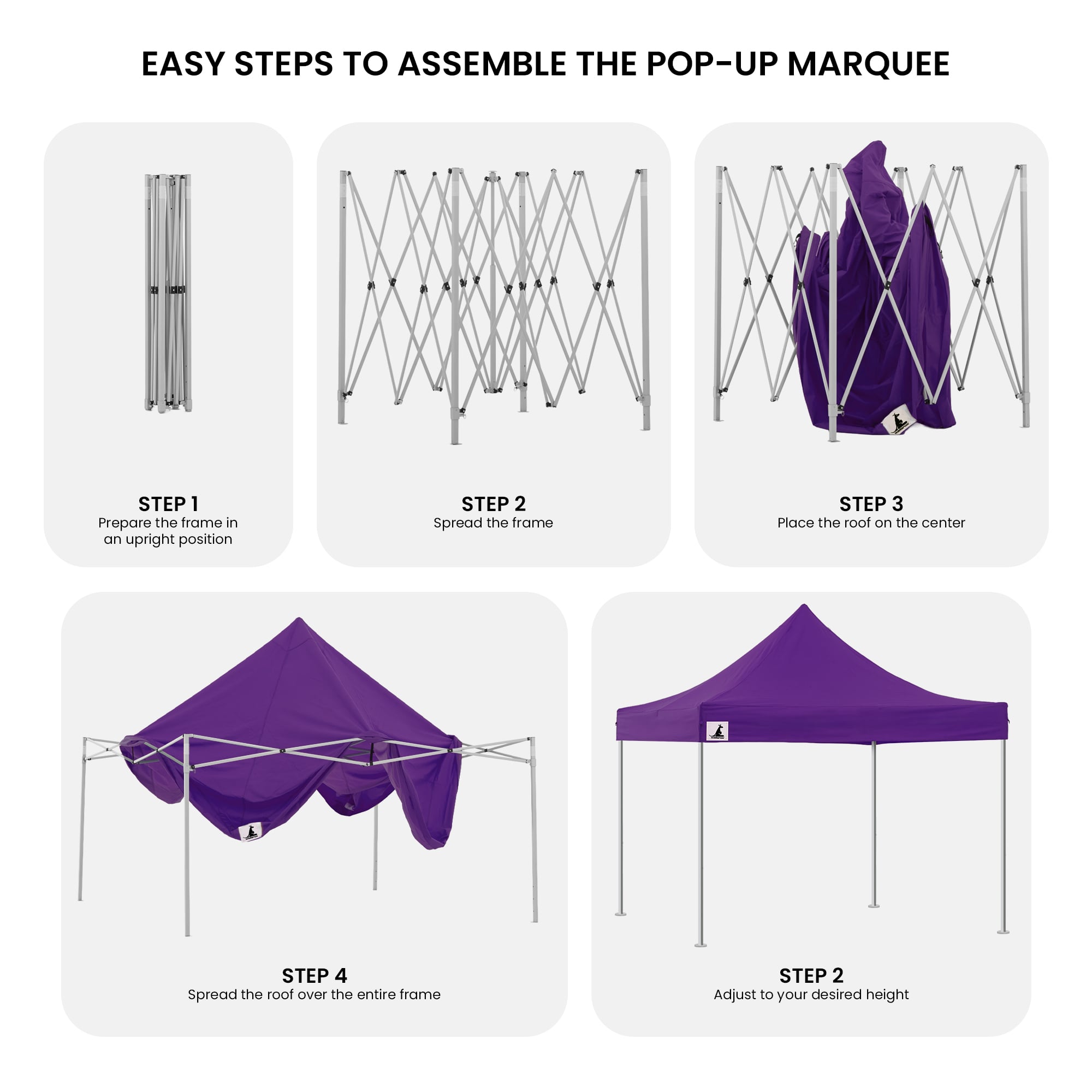Wallaroo Gazebo Tent Marquee 3x3 PopUp Outdoor Purple V240-GAZ-POP-3X3-PU