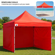 Wallaroo Gazebo Tent Marquee 3x3 PopUp Outdoor Red V240-GAZ-POP-3X3-RD