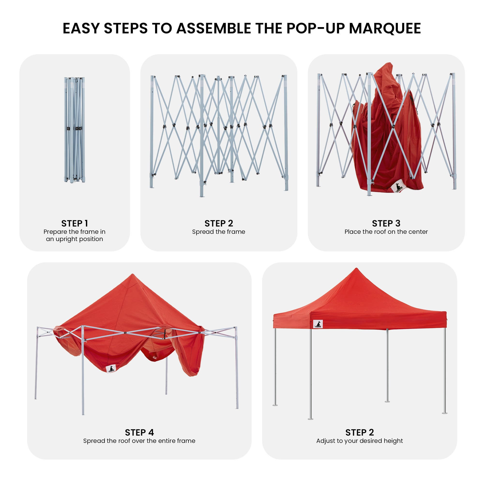 Wallaroo Gazebo Tent Marquee 3x3 PopUp Outdoor Red V240-GAZ-POP-3X3-RD