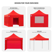 Wallaroo Gazebo Tent Marquee 3x3 PopUp Outdoor Red V240-GAZ-POP-3X3-RD