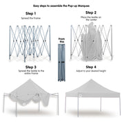 Wallaroo Gazebo Tent Marquee 3x3 PopUp Outdoor Wallaroo White V240-GAZ-POP-3X3-WH