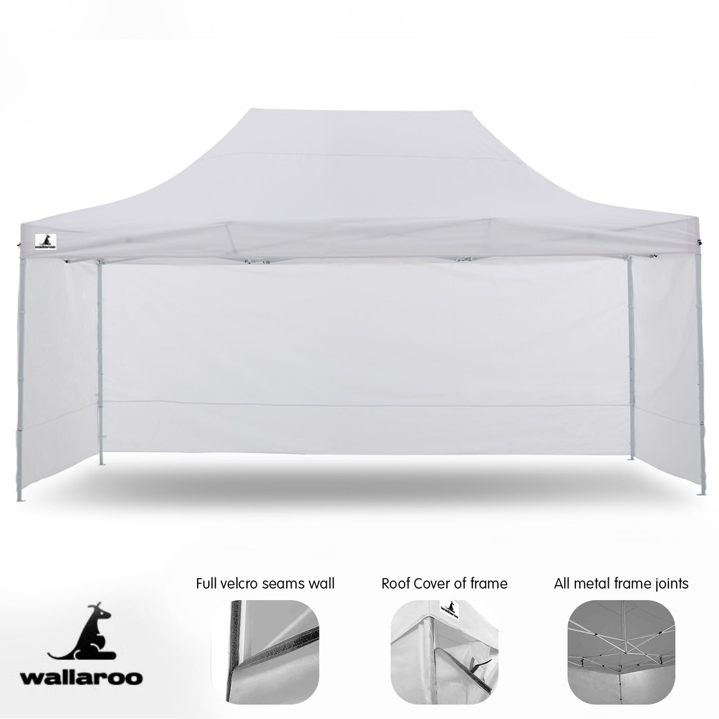 Wallaroo Gazebo Tent Marquee 3x4.5m PopUp Outdoor White V240-GAZ-POP-3X45-WH