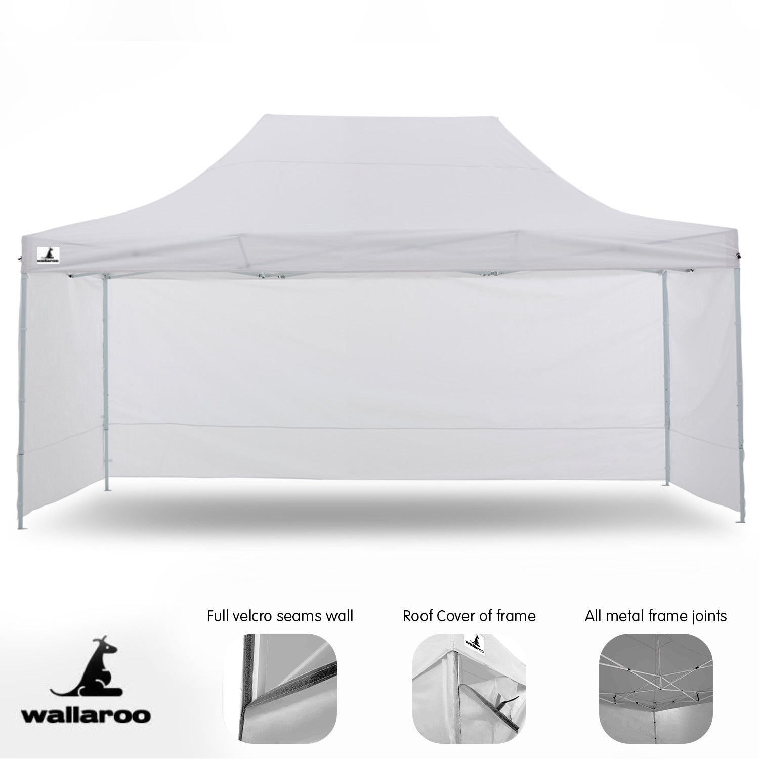 Wallaroo Gazebo Tent Marquee 3x4.5m PopUp Outdoor White V240-GAZ-POP-3X45-WH