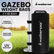 Wallaroo 10L Weight Bags 4 Pcs Gazebo Pods Canopy Eco-friendly Anchor In Black V240-GAZ-WB7-BLC-4
