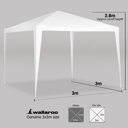 Wallaroo 3x3m Outdoor Party Wedding Event Gazebo Tent - White V240-GAZ-WED-3X3-WH