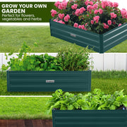 Wallaroo Garden Bed 120 x 60 x 30cm Galvanized Steel - Green V240-GBD-BSW-1206-GN