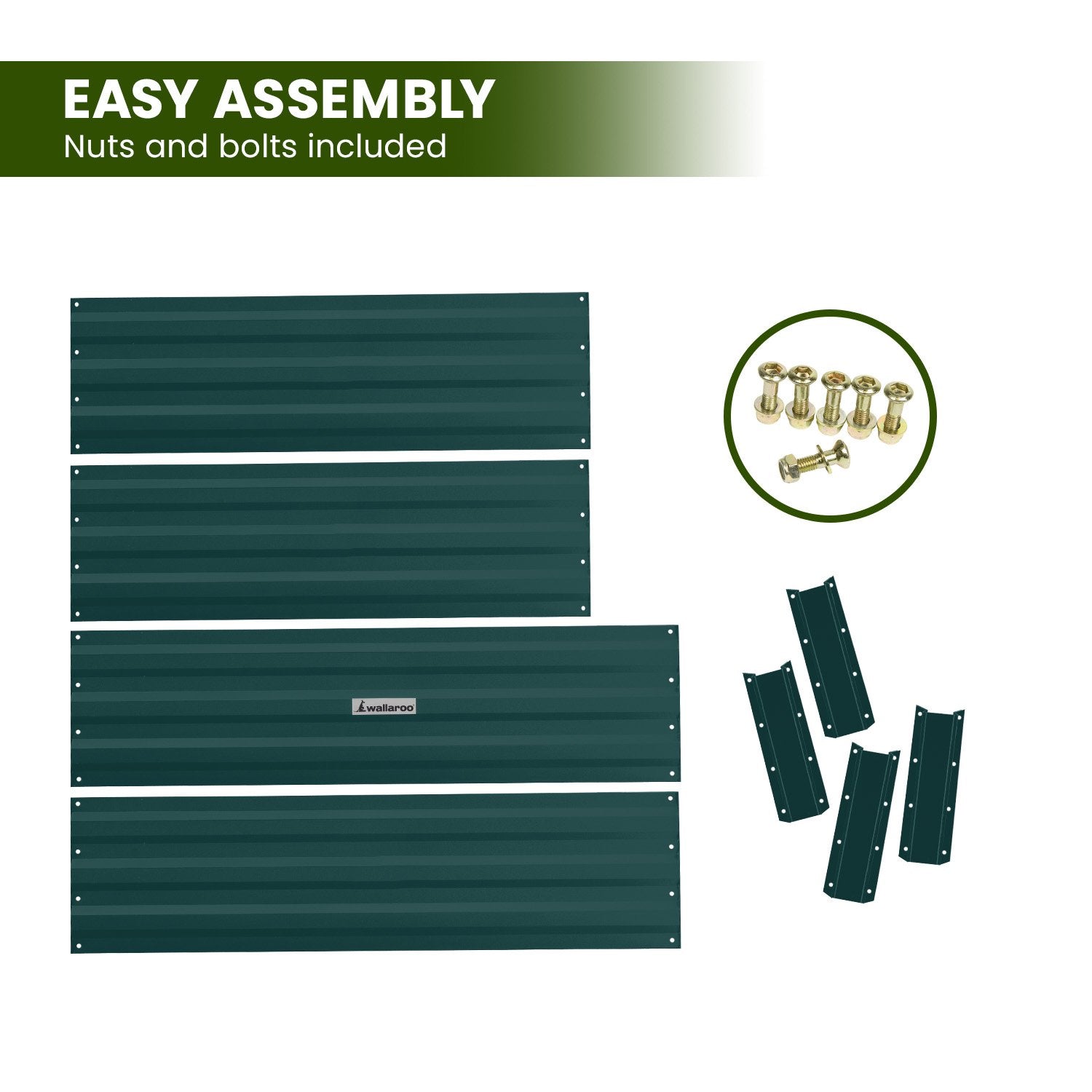 Wallaroo Garden Bed 120 x 60 x 30cm Galvanized Steel - Green V240-GBD-BSW-1206-GN