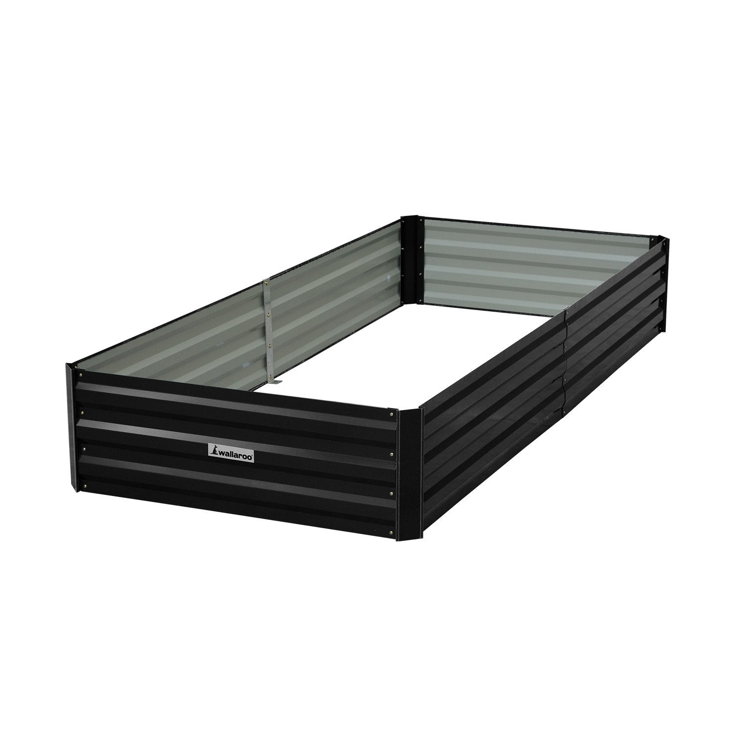 Wallaroo Garden Bed 210 x 90 x 30cm Galvanized Steel - Black V240-GBD-BSW-2109-BK