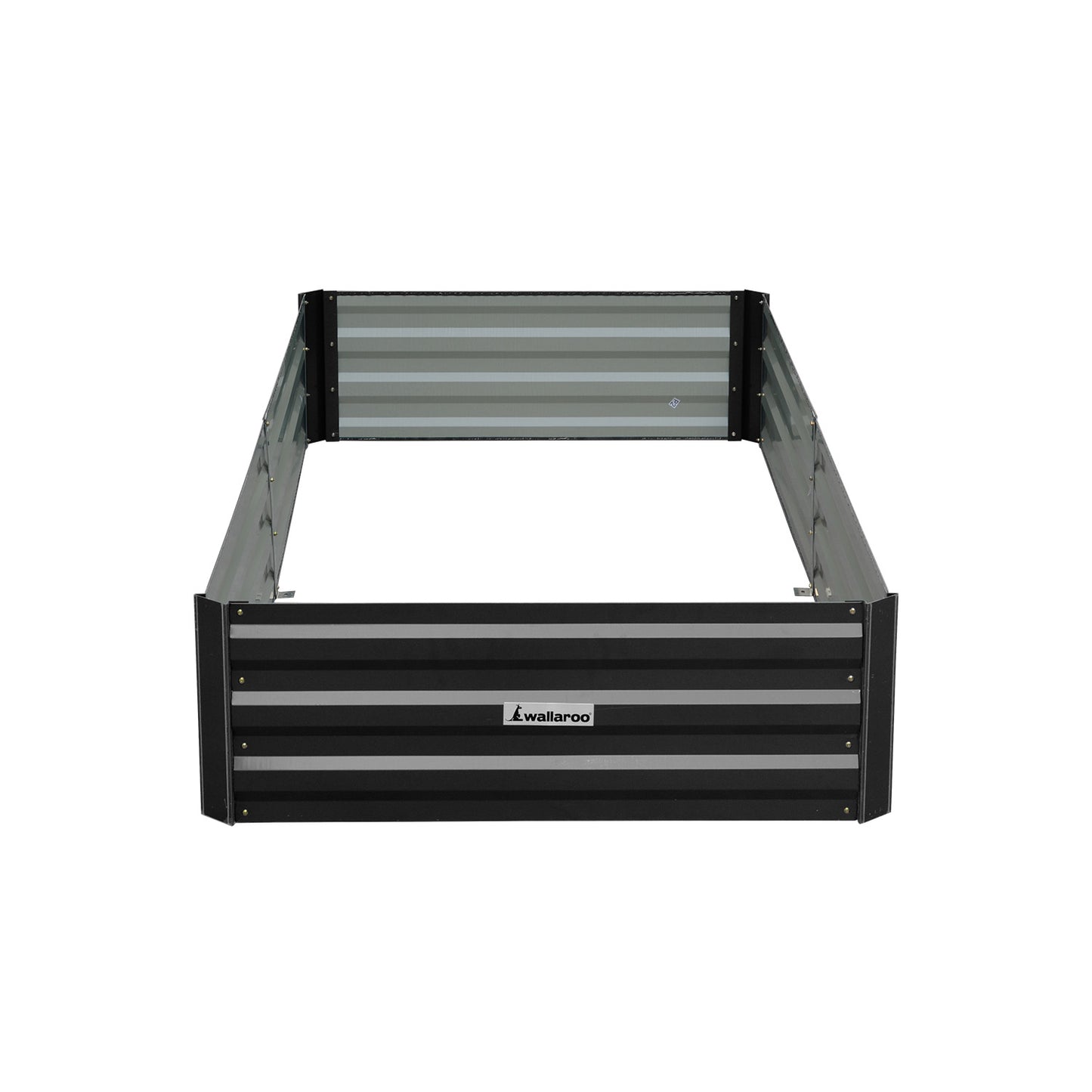 Wallaroo Garden Bed 210 x 90 x 30cm Galvanized Steel - Black V240-GBD-BSW-2109-BK