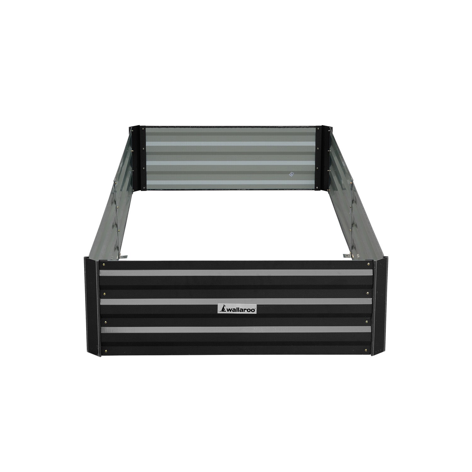 Wallaroo Garden Bed 210 x 90 x 30cm Galvanized Steel - Black V240-GBD-BSW-2109-BK