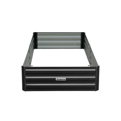 Wallaroo Garden Bed 210 x 90 x 30cm Galvanized Steel - Black V240-GBD-BSW-2109-BK