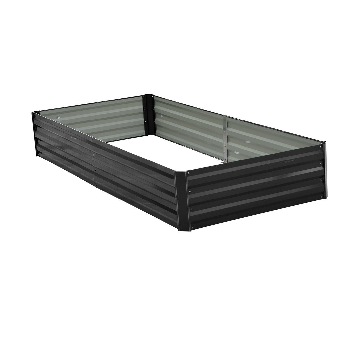 Wallaroo Garden Bed 210 x 90 x 30cm Galvanized Steel - Black V240-GBD-BSW-2109-BK