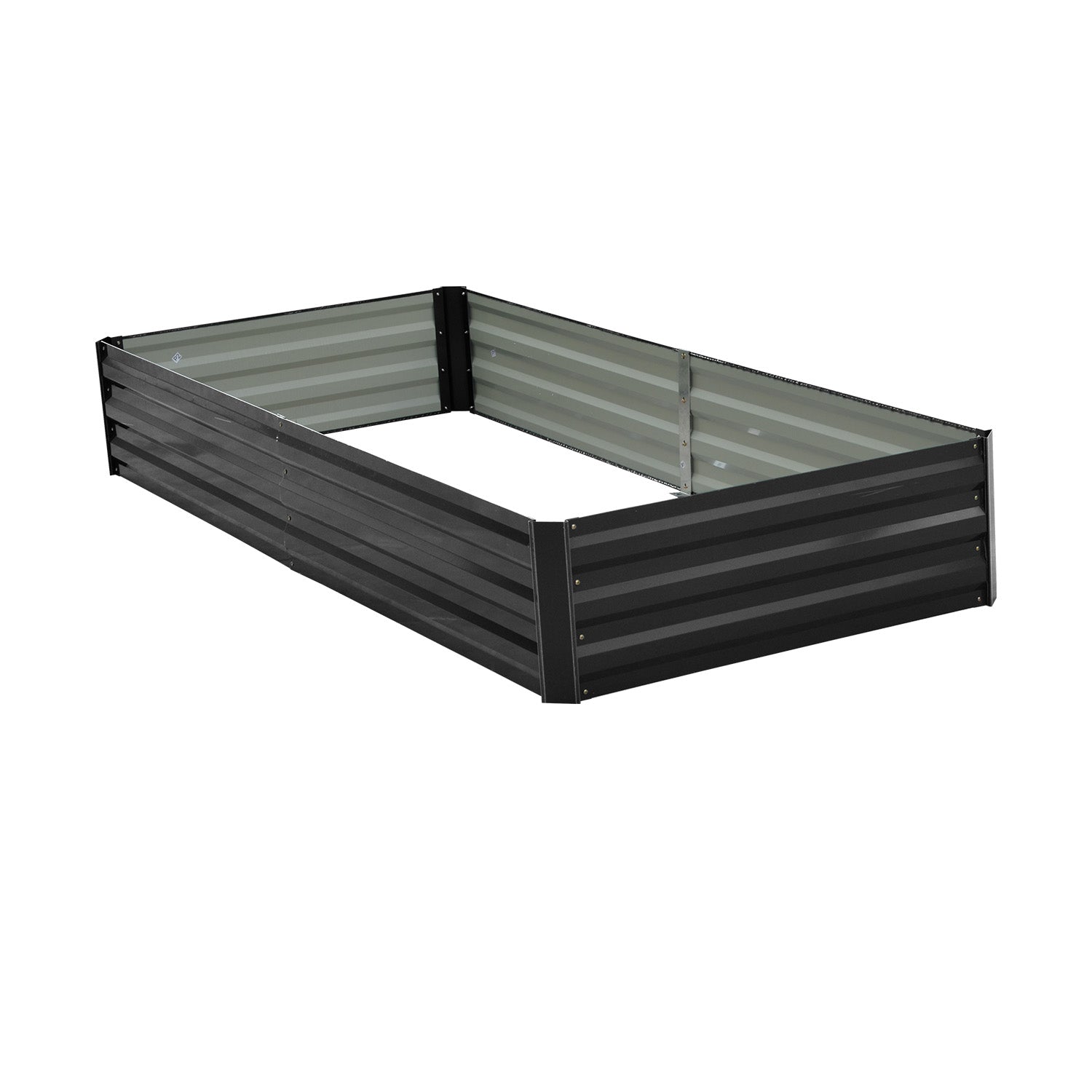 Wallaroo Garden Bed 210 x 90 x 30cm Galvanized Steel - Black V240-GBD-BSW-2109-BK