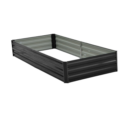 Wallaroo Garden Bed 210 x 90 x 30cm Galvanized Steel - Black V240-GBD-BSW-2109-BK