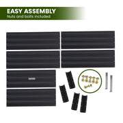 Wallaroo Garden Bed 210 x 90 x 30cm Galvanized Steel - Black V240-GBD-BSW-2109-BK