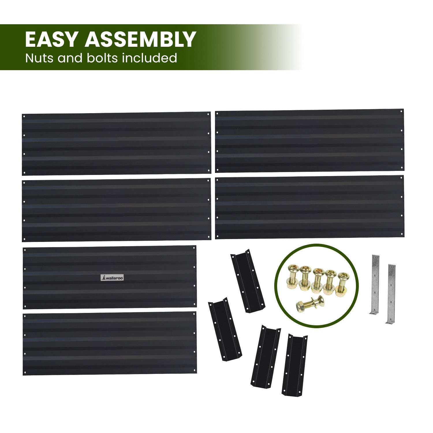 Wallaroo Garden Bed 210 x 90 x 30cm Galvanized Steel - Black V240-GBD-BSW-2109-BK