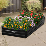 Wallaroo Garden Bed 210 x 90 x 30cm Galvanized Steel - Black V240-GBD-BSW-2109-BK