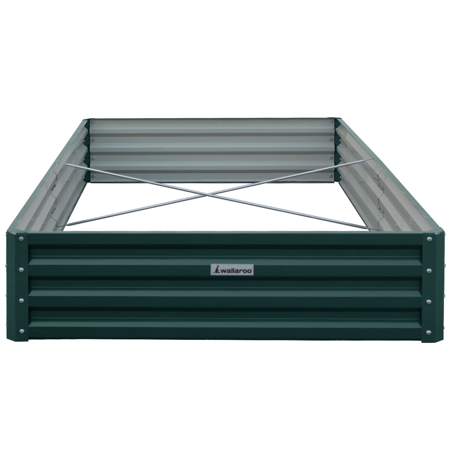 Wallaroo Garden Bed 240 x 120 x 30cm Galvanized Steel - Green V240-GBD-BSW-2412-GN