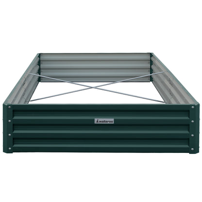 Wallaroo Garden Bed 240 x 120 x 30cm Galvanized Steel - Green V240-GBD-BSW-2412-GN