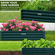Wallaroo Garden Bed 240 x 120 x 30cm Galvanized Steel - Green V240-GBD-BSW-2412-GN
