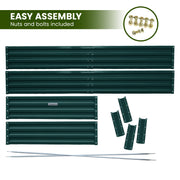 Wallaroo Garden Bed 240 x 120 x 30cm Galvanized Steel - Green V240-GBD-BSW-2412-GN