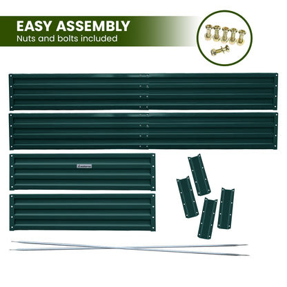 Wallaroo Garden Bed 240 x 120 x 30cm Galvanized Steel - Green V240-GBD-BSW-2412-GN