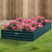 Wallaroo Garden Bed 240 x 120 x 30cm Galvanized Steel - Green V240-GBD-BSW-2412-GN