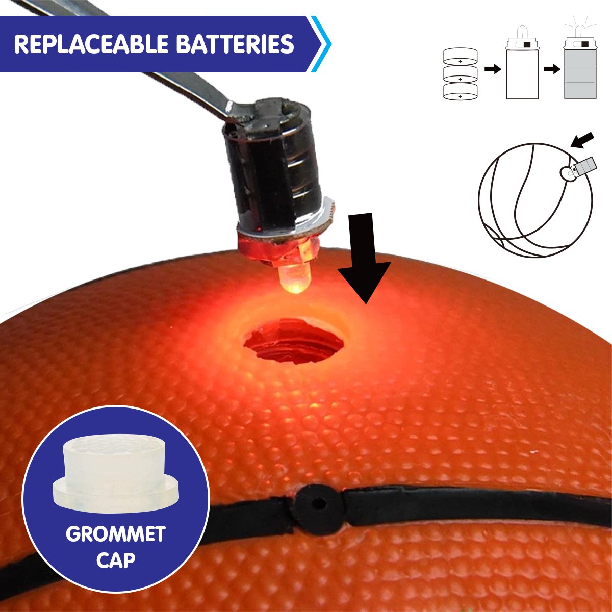 Kahuna Basketball L.e.d Glow Light Up Trampoline Ball V240-GLW-BALL
