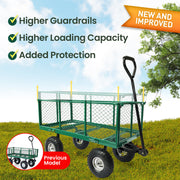 Wallaroo Steel Mesh Garden Trolley Cart - Green V240-GMC-H38-GN