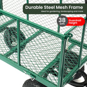 Wallaroo Steel Mesh Garden Trolley Cart - Green V240-GMC-H38-GN