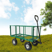 Wallaroo Steel Mesh Garden Trolley Cart - Green V240-GMC-H38-GN