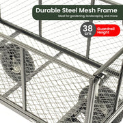 Wallaroo Steel Mesh Garden Trolley Cart - Hammer Grey V240-GMC-H38-HM