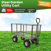 Wallaroo Steel Mesh Garden Trolley Cart - Hammer Grey V240-GMC-H38-HM